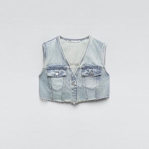 Denim Crop Vest